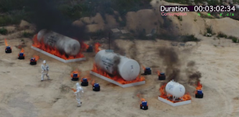SPARK - Essais d’agression de réservoirs de propane par un feu de nappe - essais TECHNOKONTROL, Espagne